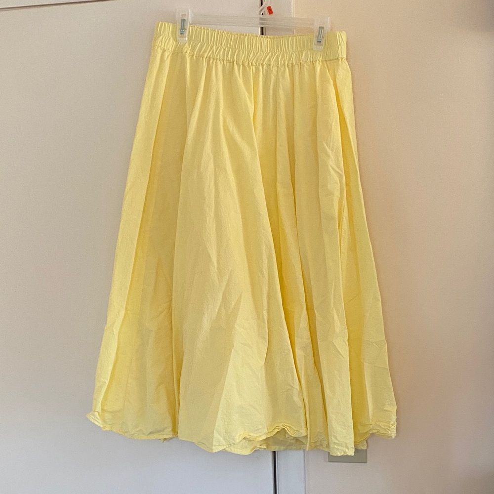 Marled Light Yellow A-Line Skirt
